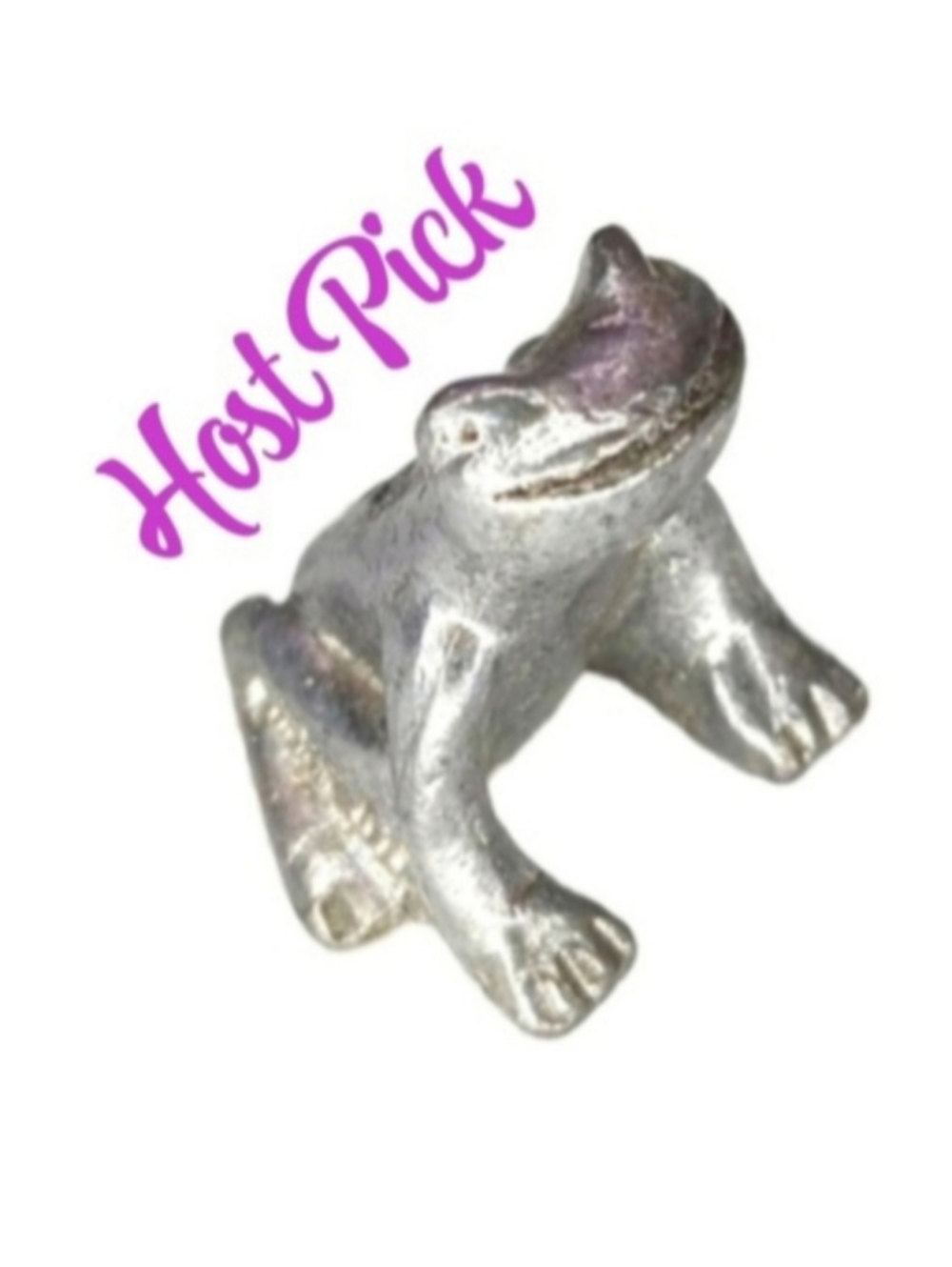 Vintage Metzke Pewter Miniature Frog Figurine | EUC